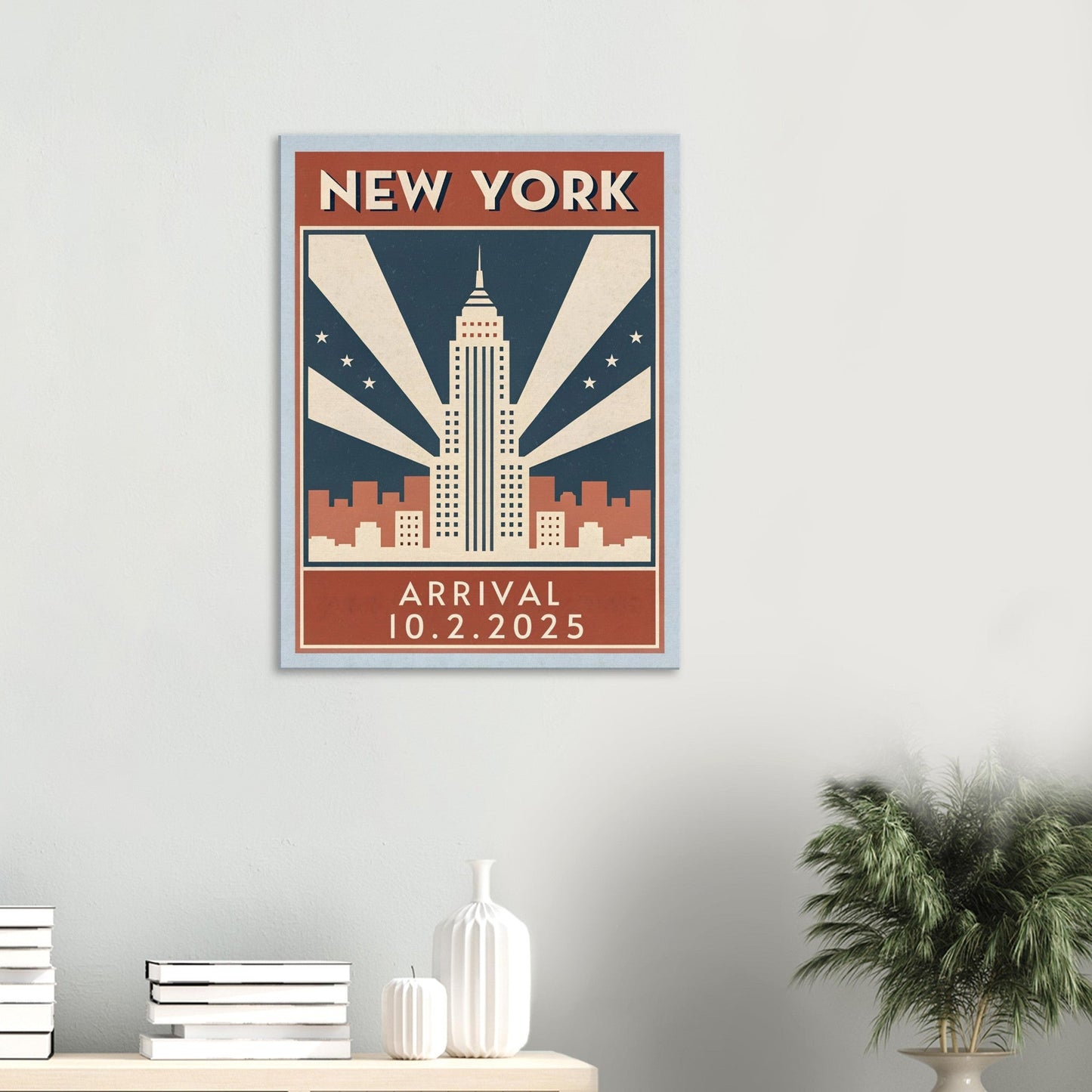 Personalized New York Vintage Travel Poster Canvas – Unframed - Out of Office Outfitters - Print Material