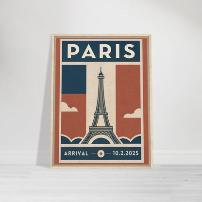 Personalized Paris Vintage Travel Poster Canvas – Framed - Out of Office Outfitters - Print Material