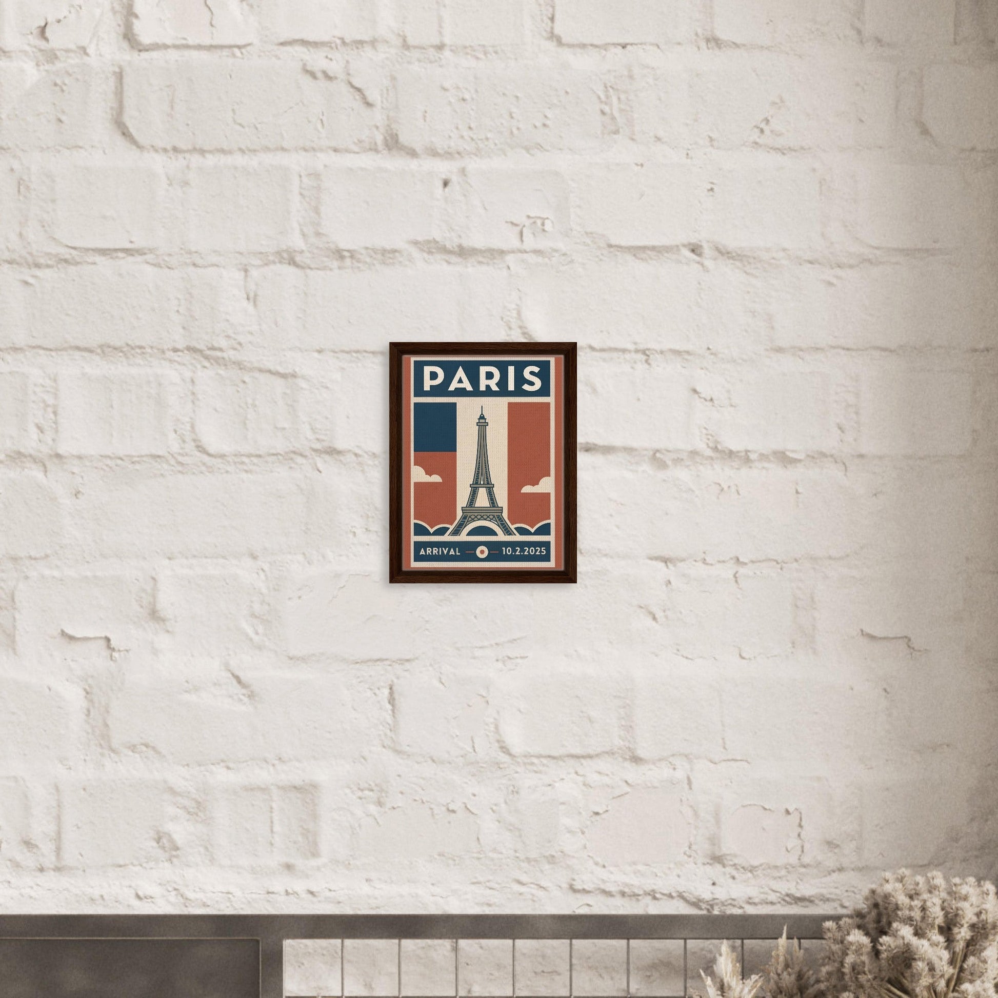 Personalized Paris Vintage Travel Poster Canvas – Framed - Out of Office Outfitters - Print Material
