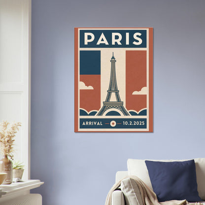Personalized Paris Vintage Travel Poster Canvas – Unframed - Out of Office Outfitters - Print Material