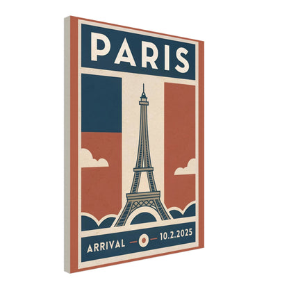 Personalized Paris Vintage Travel Poster Canvas – Unframed - Out of Office Outfitters - Print Material