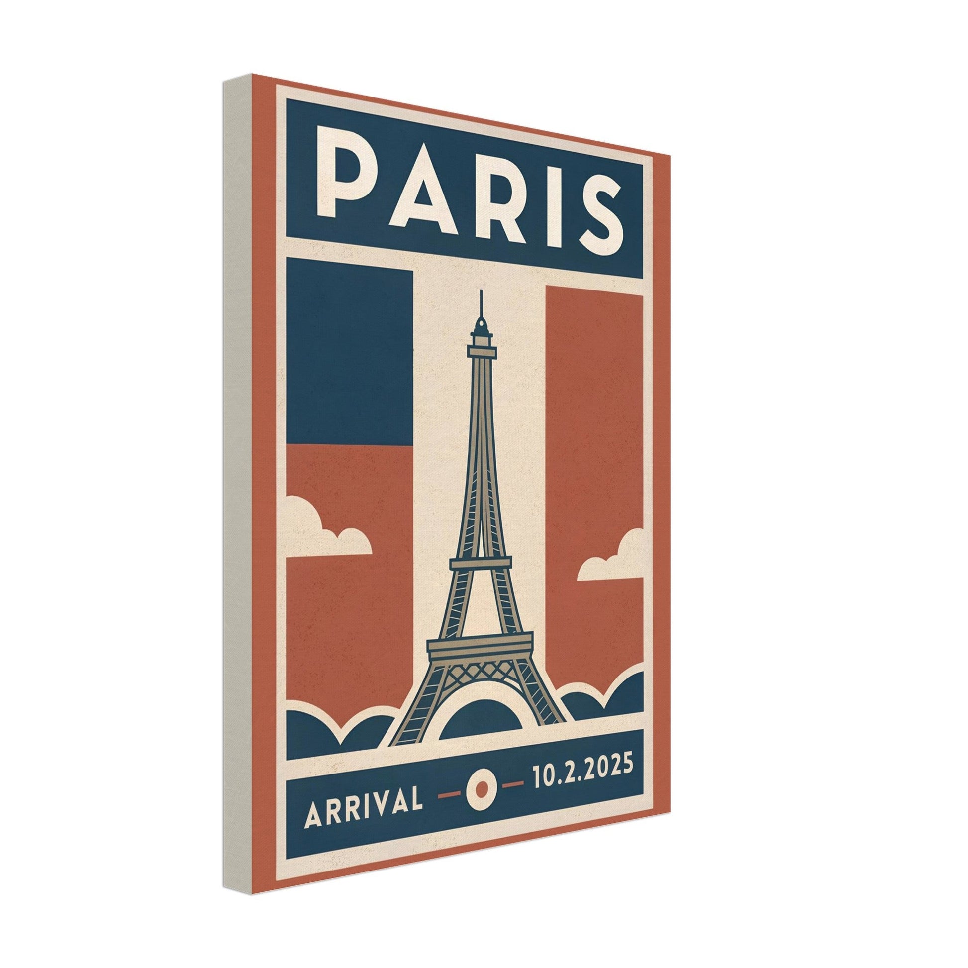 Personalized Paris Vintage Travel Poster Canvas – Unframed - Out of Office Outfitters - Print Material