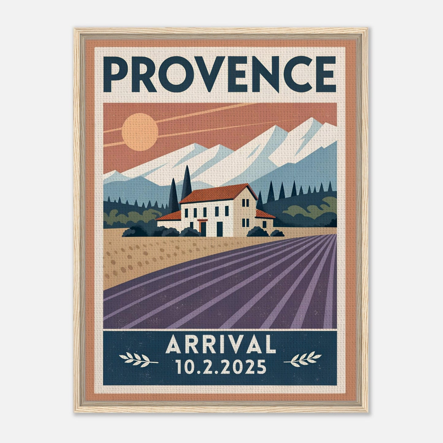 Personalized Provence Vintage Travel Poster Canvas – Framed - Out of Office Outfitters - Print Material