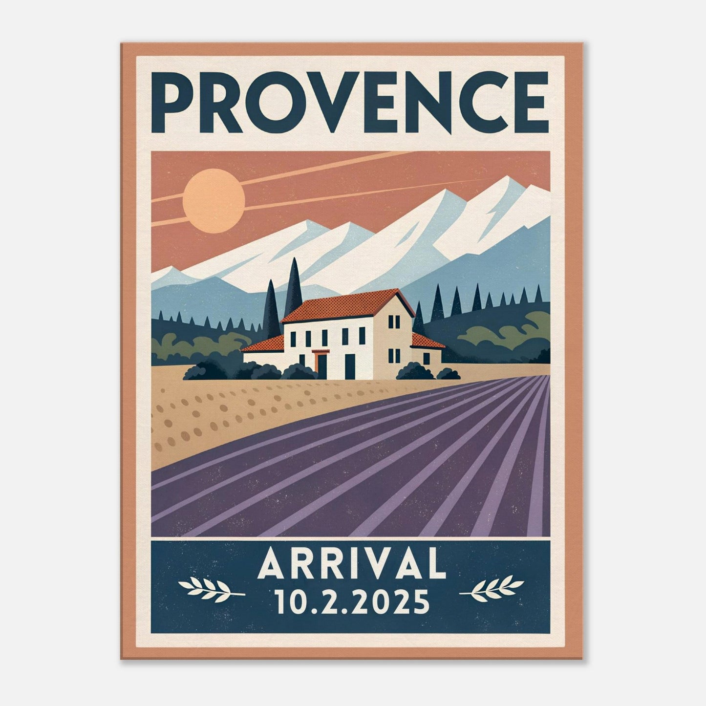 Personalized Provence Vintage Travel Poster Canvas – Unframed - Out of Office Outfitters - Print Material