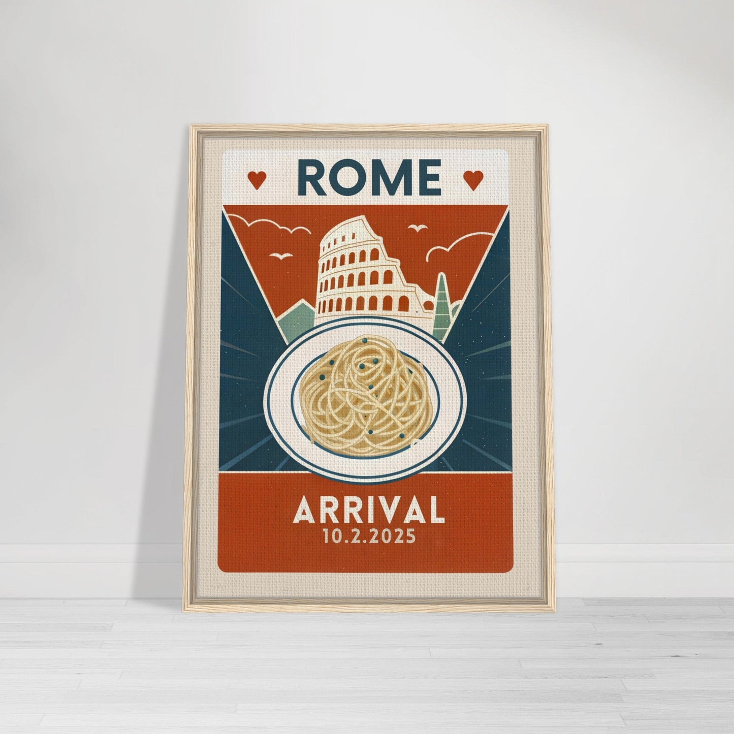 Personalized Rome Vintage Travel Poster Canvas - Framed - Out of Office Outfitters - Print Material