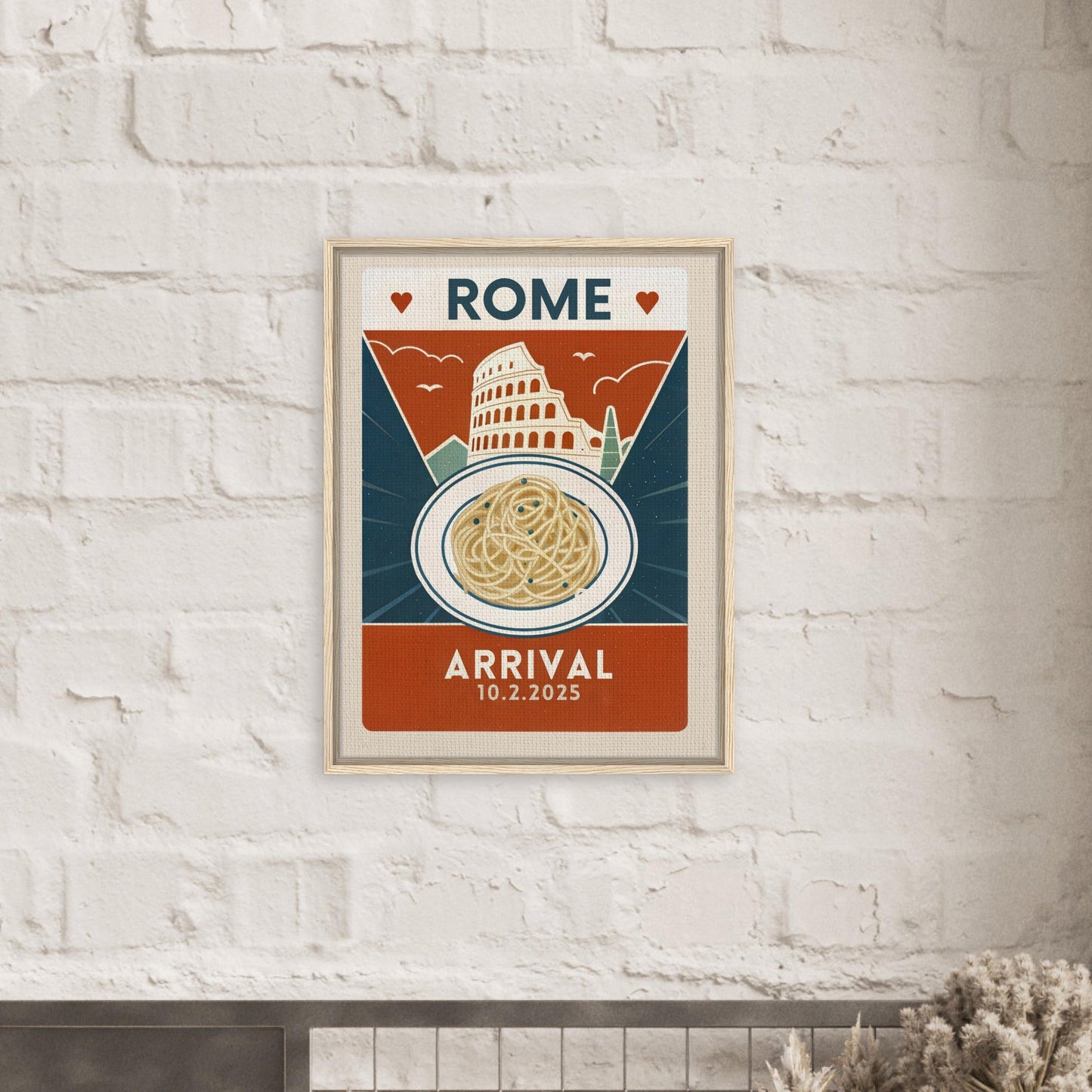 Personalized Rome Vintage Travel Poster Canvas - Framed - Out of Office Outfitters - Print Material