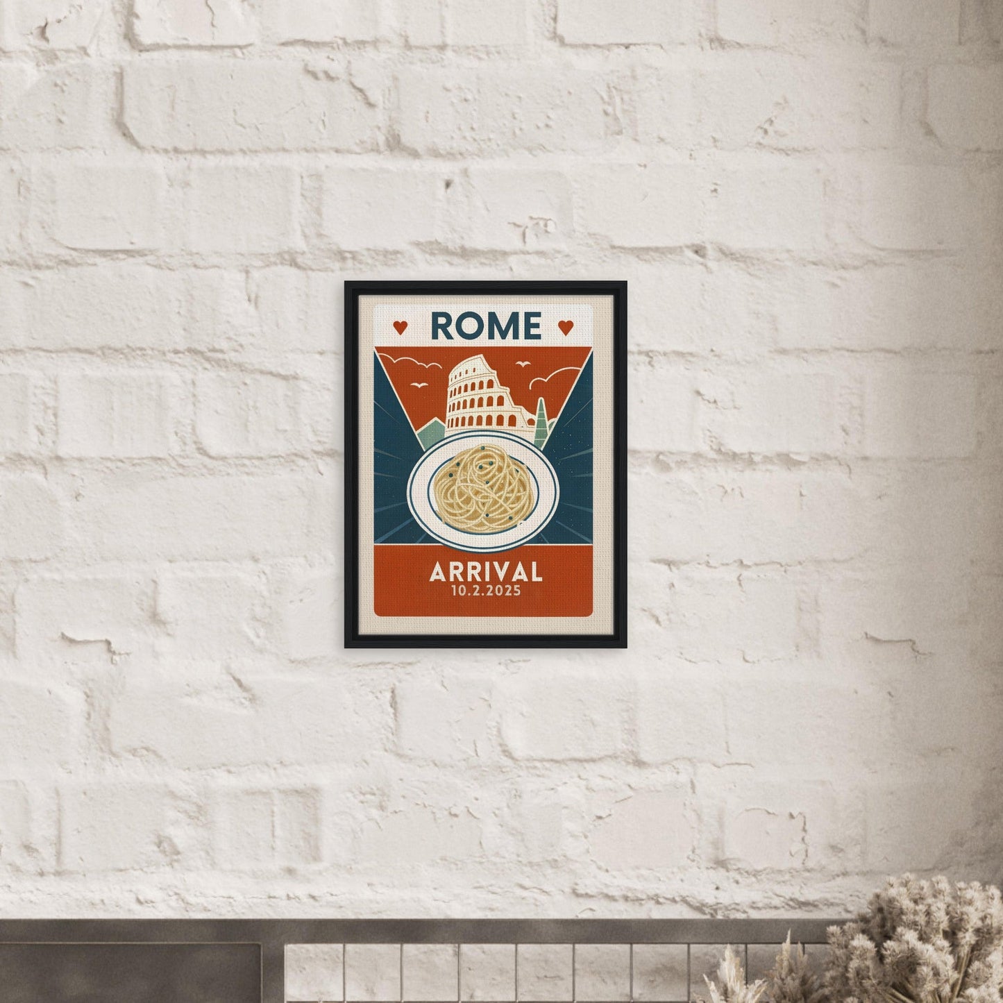Personalized Rome Vintage Travel Poster Canvas - Framed - Out of Office Outfitters - Print Material