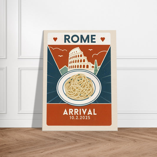 Personalized Rome Vintage Travel Poster Canvas – Unframed - Out of Office Outfitters - Print Material