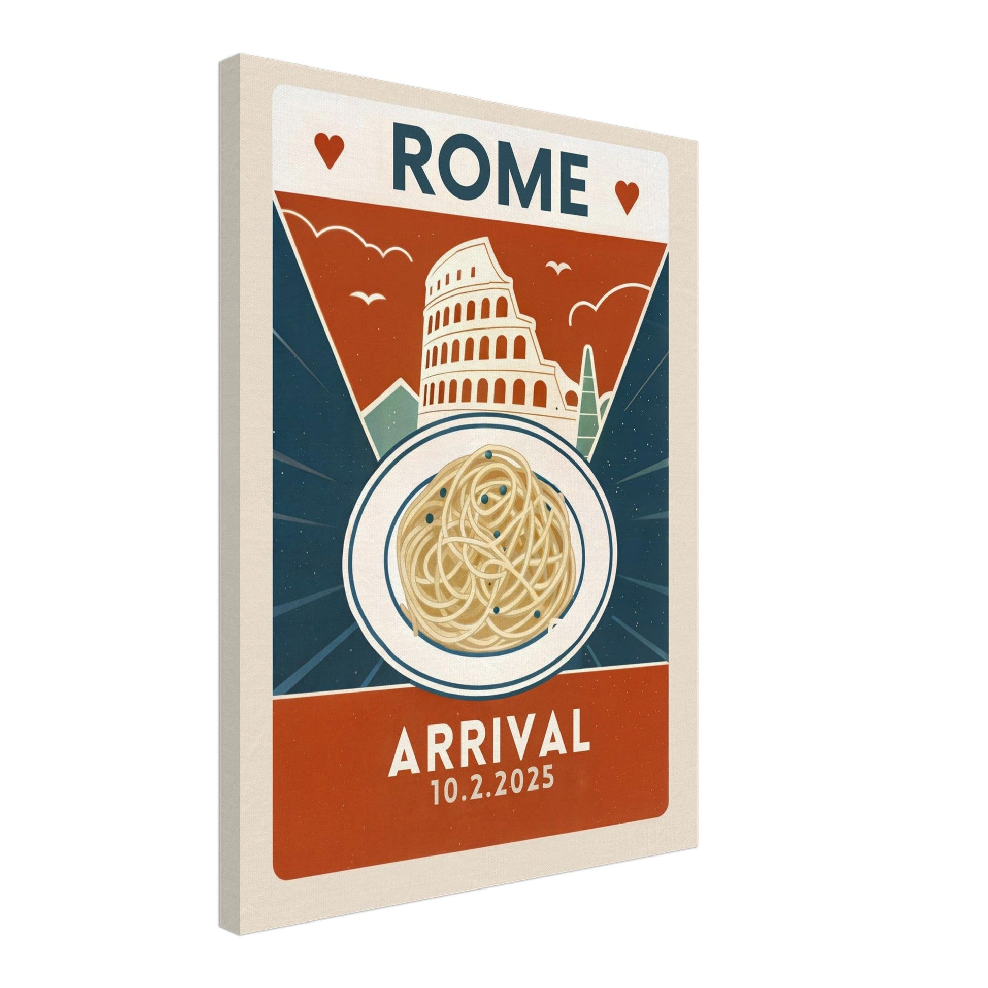 Personalized Rome Vintage Travel Poster Canvas – Unframed - Out of Office Outfitters - Print Material
