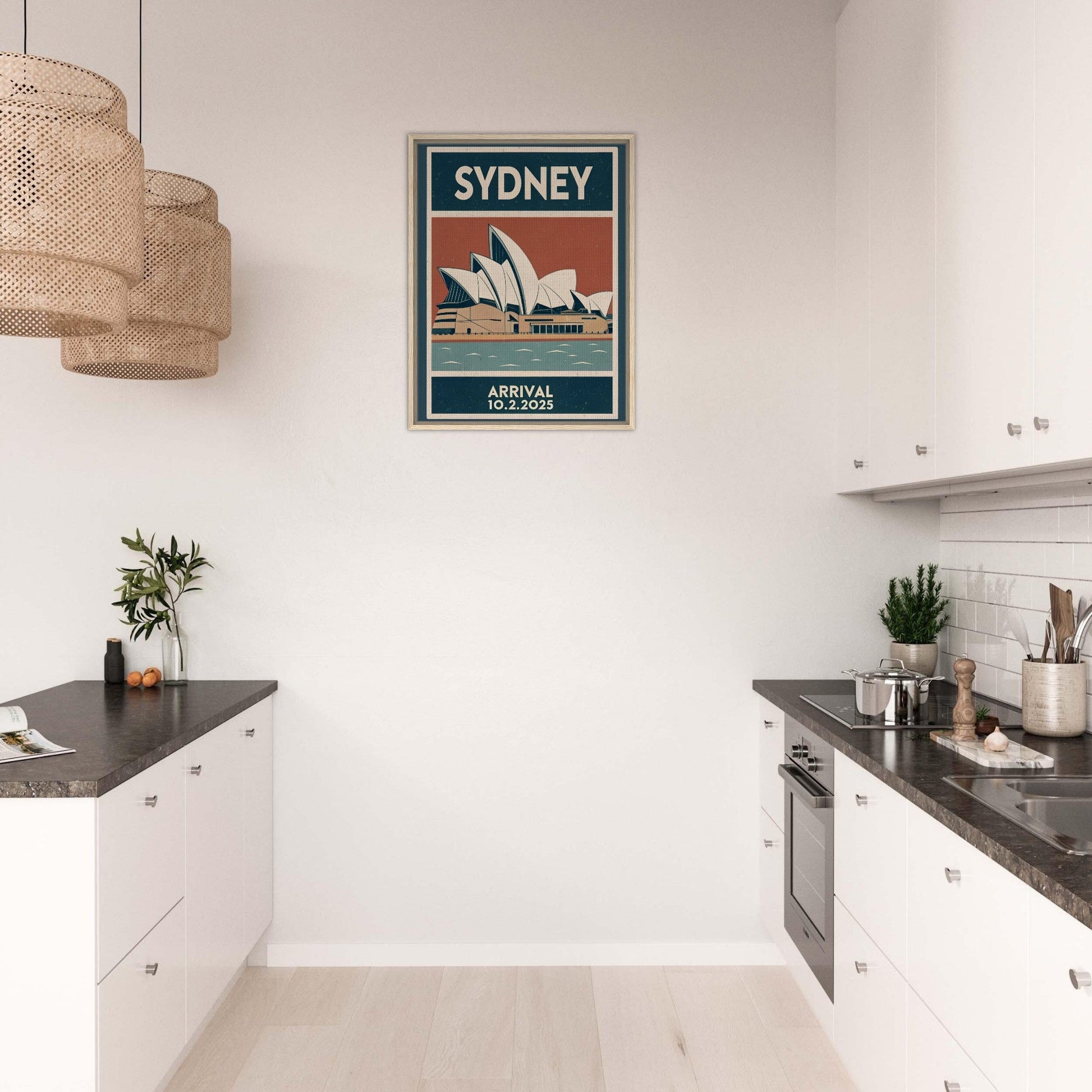 Personalized Sydney Vintage Travel Poster Canvas – Framed - Out of Office Outfitters - Print Material