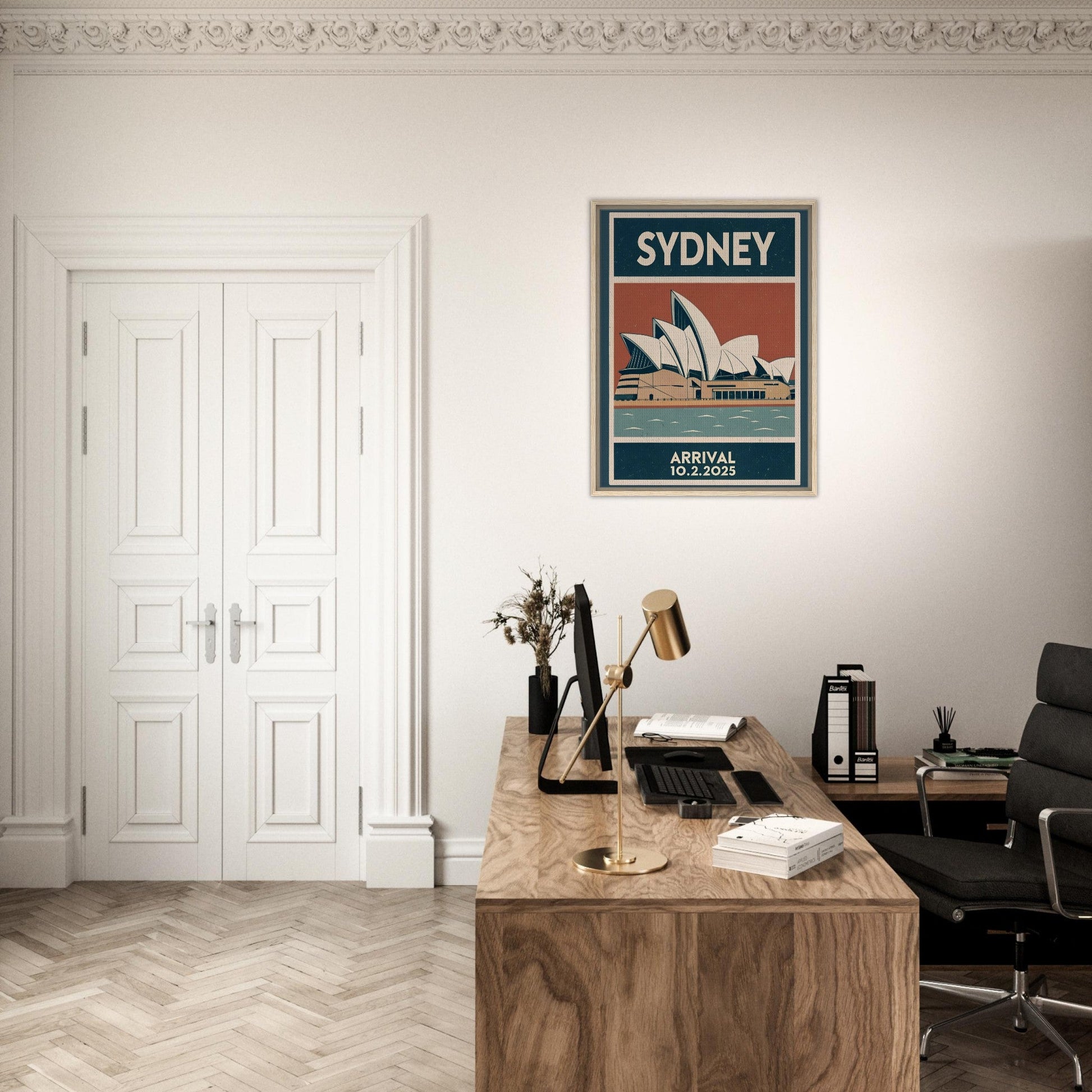 Personalized Sydney Vintage Travel Poster Canvas – Framed - Out of Office Outfitters - Print Material