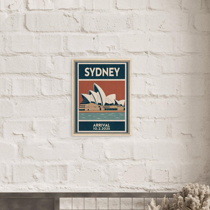Personalized Sydney Vintage Travel Poster Canvas – Framed - Out of Office Outfitters - Print Material