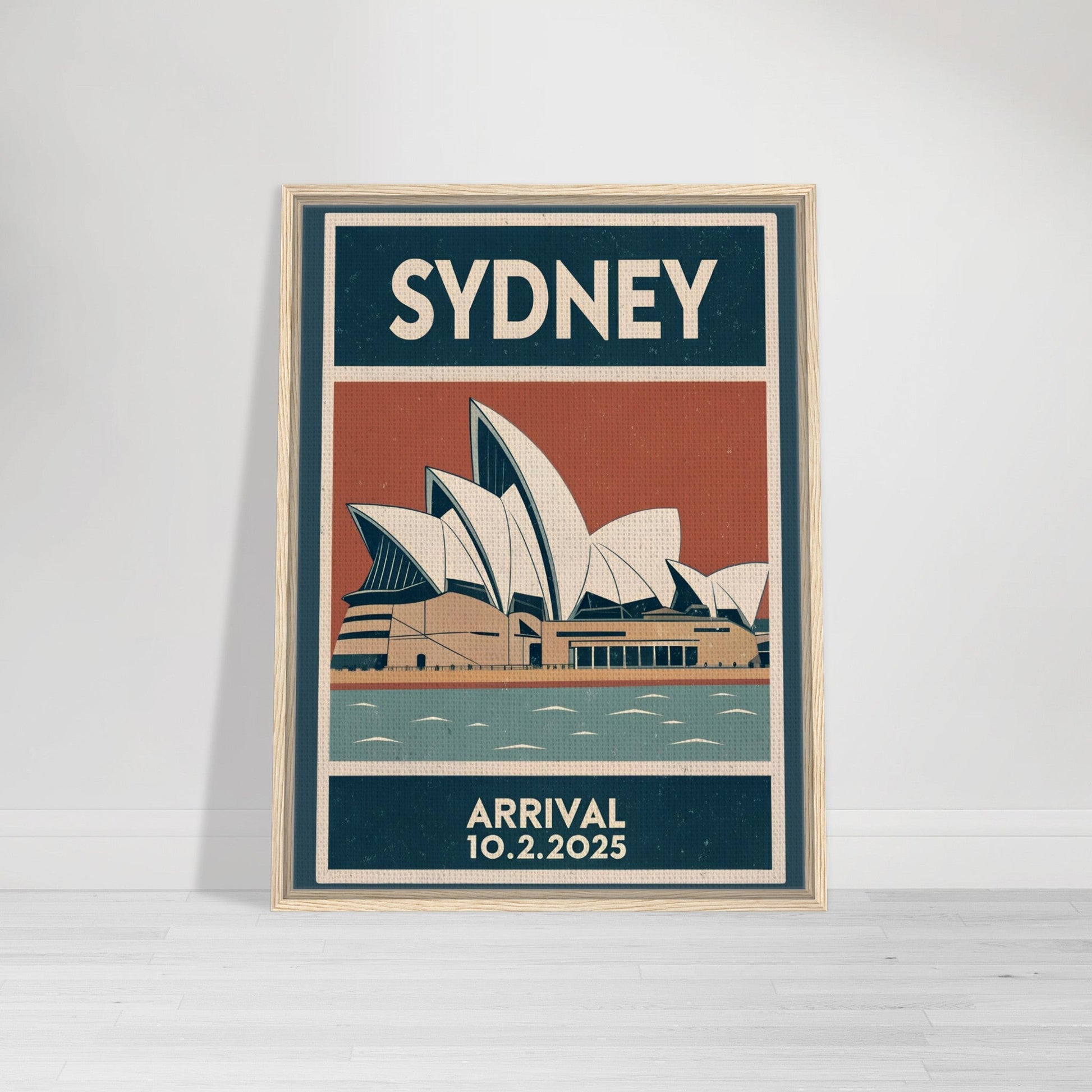 Personalized Sydney Vintage Travel Poster Canvas – Framed - Out of Office Outfitters - Print Material