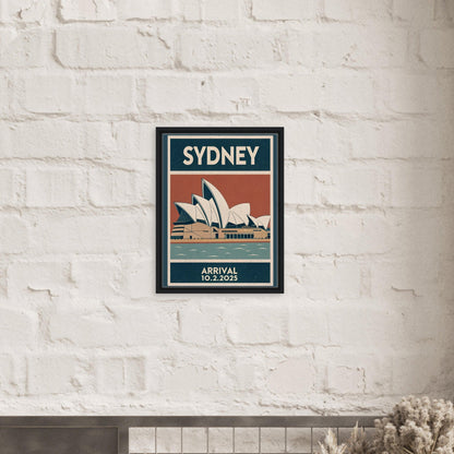 Personalized Sydney Vintage Travel Poster Canvas – Framed - Out of Office Outfitters - Print Material