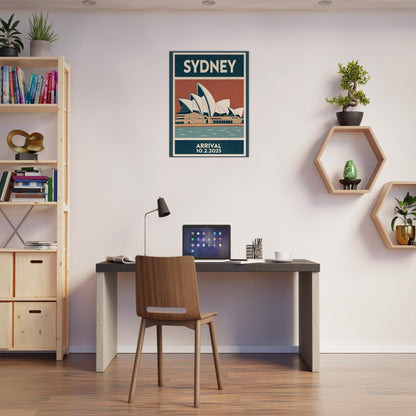 Personalized Sydney Vintage Travel Poster Canvas – Unframed - Out of Office Outfitters - Print Material
