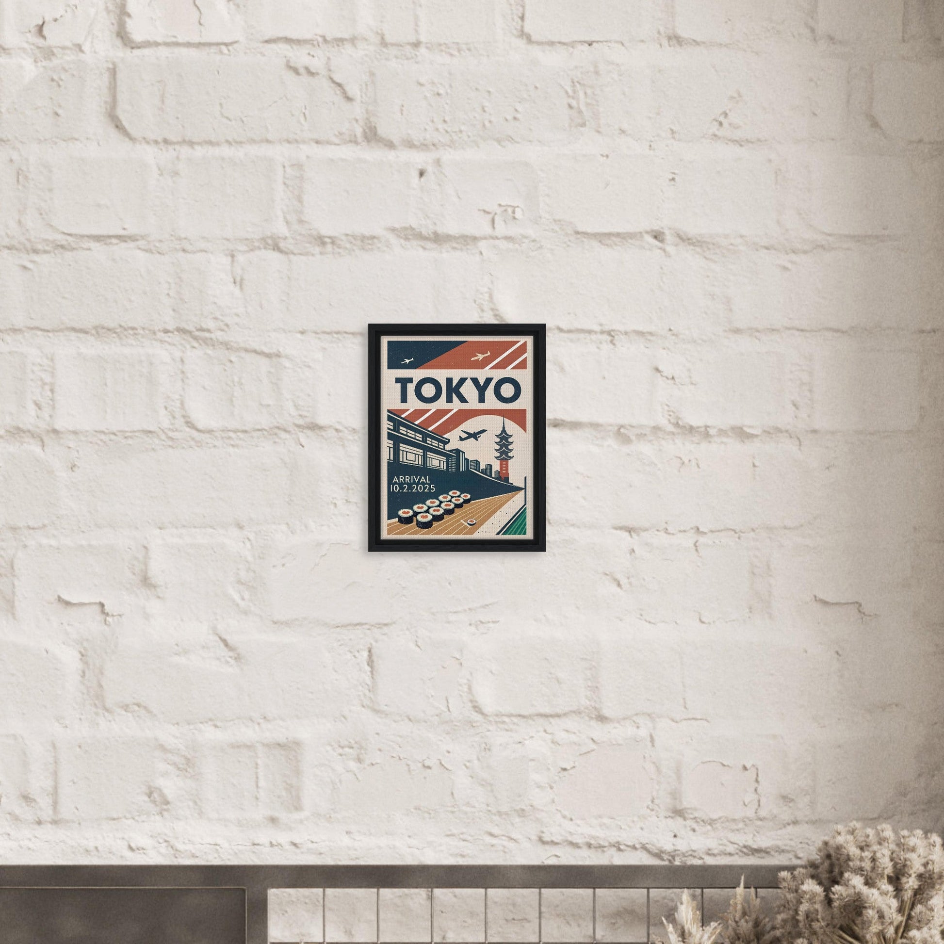 Personalized Tokyo Vintage Travel Poster Canvas – Framed - Out of Office Outfitters - Print Material