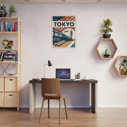Personalized Tokyo Vintage Travel Poster Canvas – Unframed - Out of Office Outfitters - Print Material