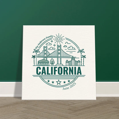 Personalized Travel Canvas – California Wall Art - Out of Office Outfitters - Home Decor