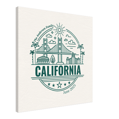 Personalized Travel Canvas – California Wall Art - Out of Office Outfitters - Home Decor