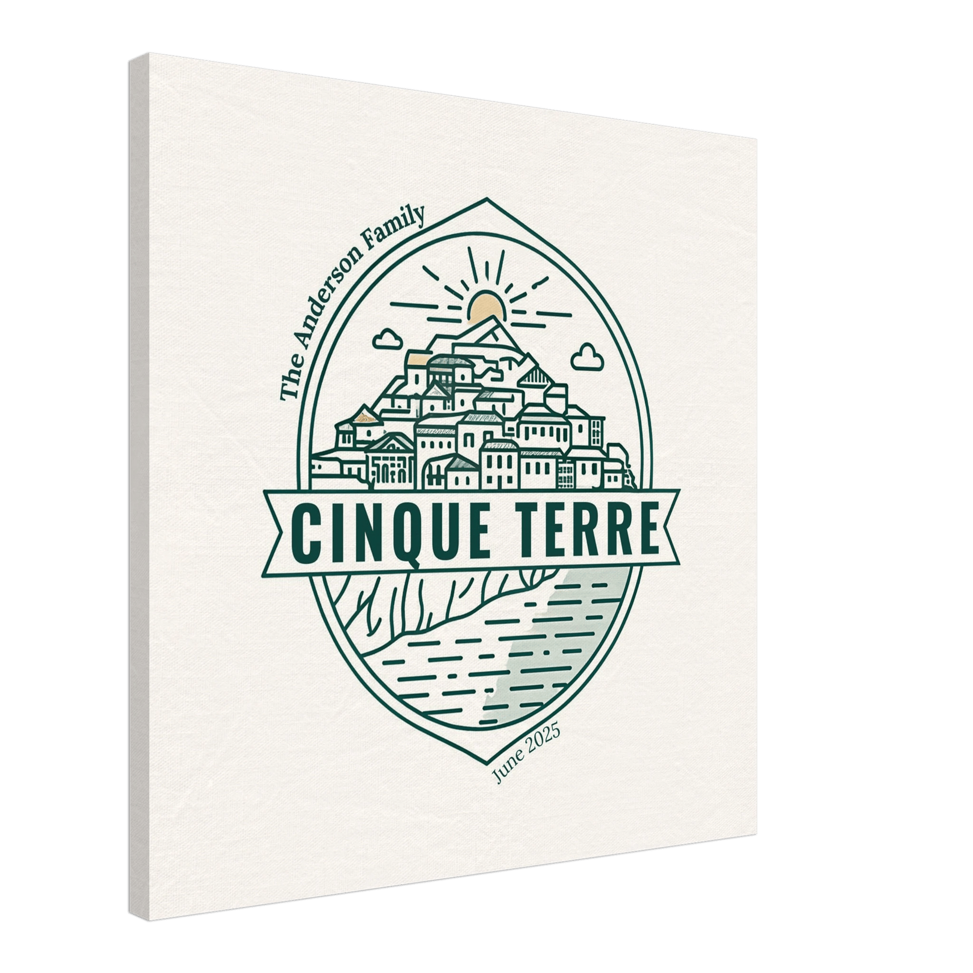 Personalized Travel Canvas – Cinque Terre Wall Art - Out of Office Outfitters - Home Decor