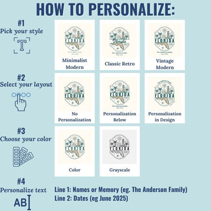 Personalized Travel Canvas – Florida Wall Art - Out of Office Outfitters - Home Decor