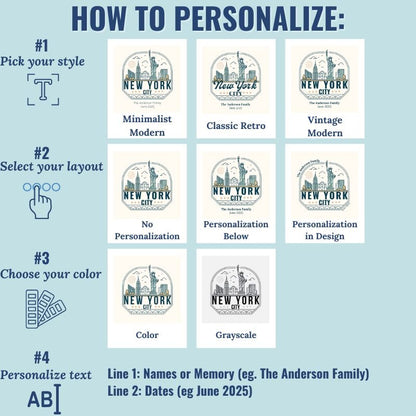 Personalized Travel Canvas – New York Wall Art - Out of Office Outfitters - Home Decor