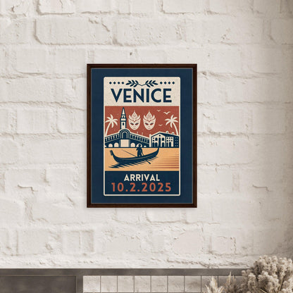 Personalized Venice Vintage Travel Poster Canvas – Framed - Out of Office Outfitters - Print Material