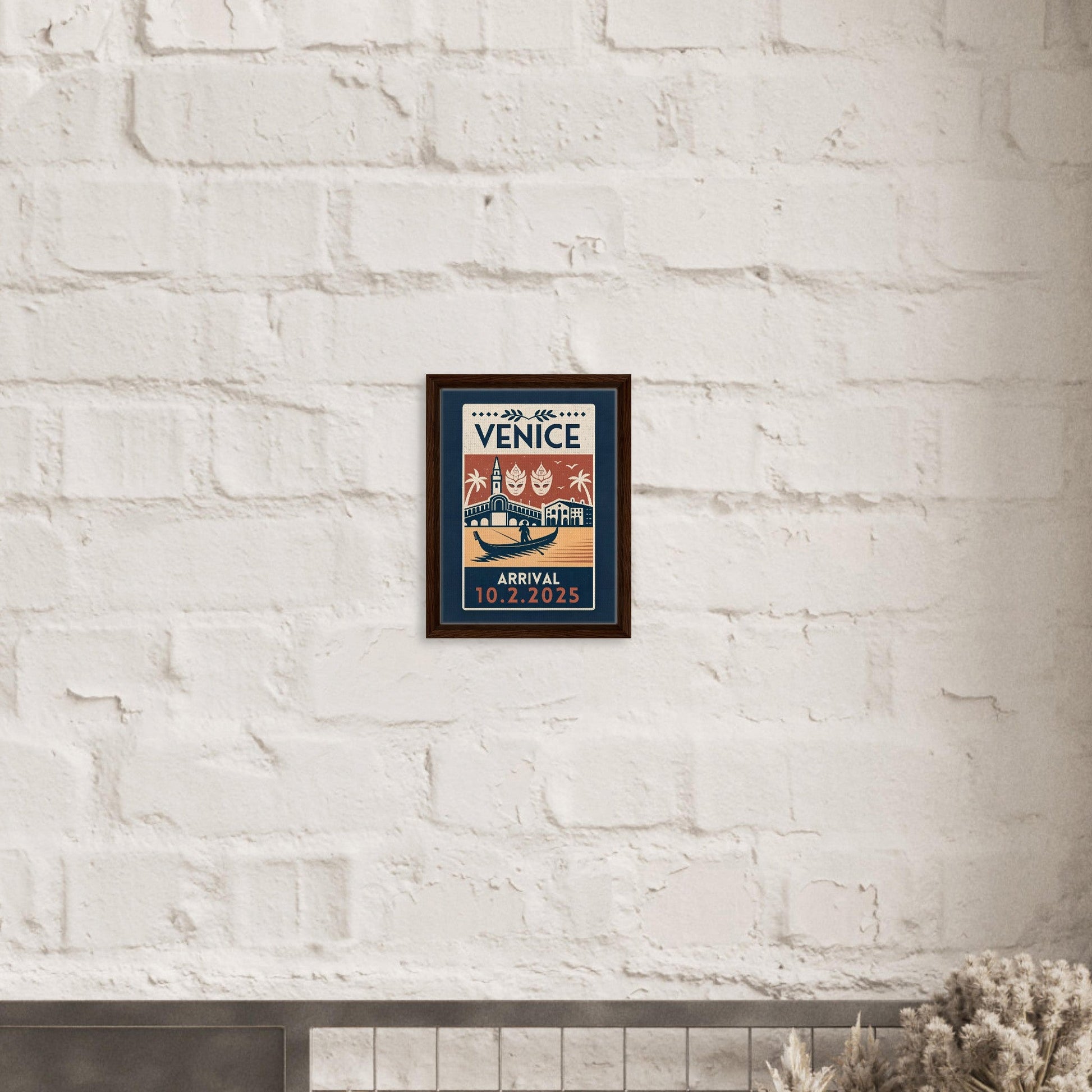 Personalized Venice Vintage Travel Poster Canvas – Framed - Out of Office Outfitters - Print Material