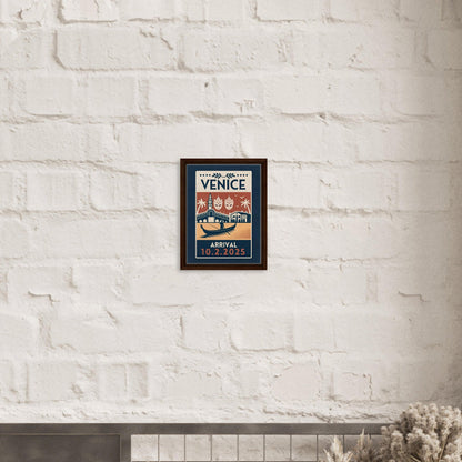 Personalized Venice Vintage Travel Poster Canvas – Framed - Out of Office Outfitters - Print Material