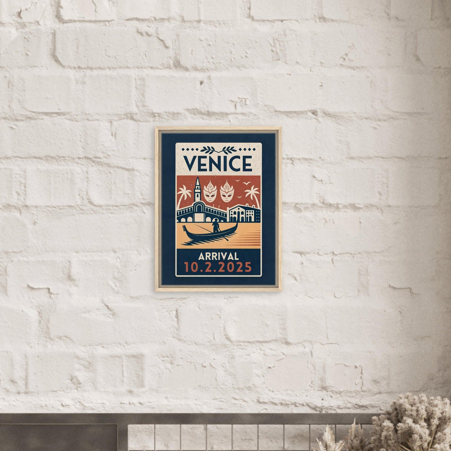 Personalized Venice Vintage Travel Poster Canvas – Framed - Out of Office Outfitters - Print Material