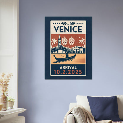 Personalized Venice Vintage Travel Poster Canvas – Unframed - Out of Office Outfitters - Print Material