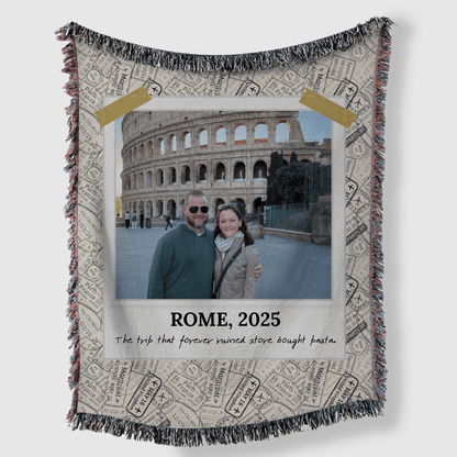 Polaroid Travel Photo Micro Memory Blanket - Woven Keepsake Travel Memory Throw - Out of Office Outfitters - Home Decor