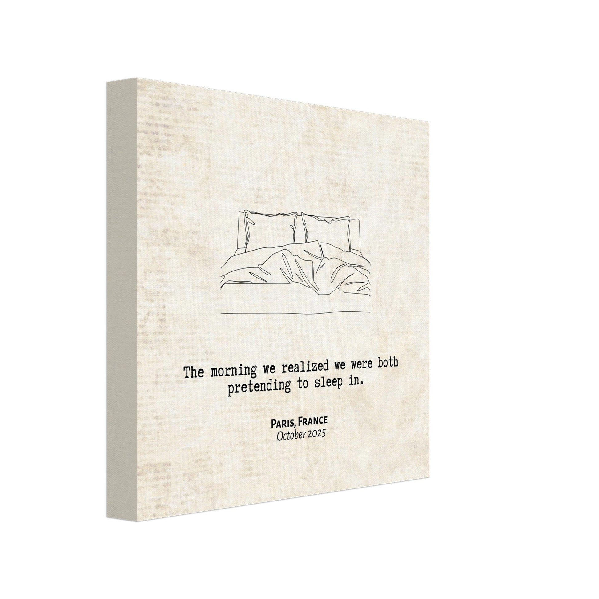 "Pretending to Sleep In" - Personalized Travel Micro Memory Canvas - Out of Office Outfitters - 
