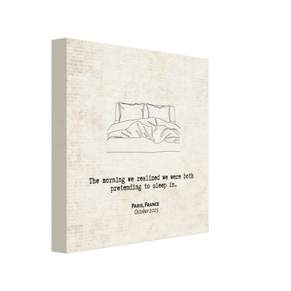 "Pretending to Sleep In" - Personalized Travel Micro Memory Canvas - Out of Office Outfitters - 