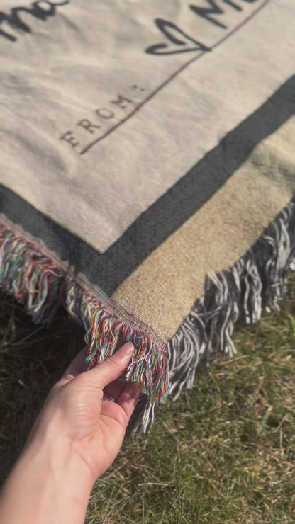 Polaroid Travel Photo Micro Memory Blanket - Woven Keepsake Travel Memory Throw