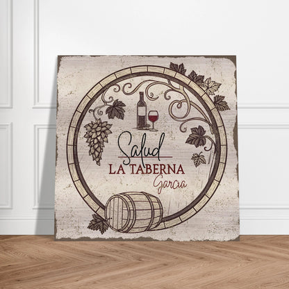 Salud Taberna Brushed Aluminum Bar Sign - Out of Office Outfitters - Print Material