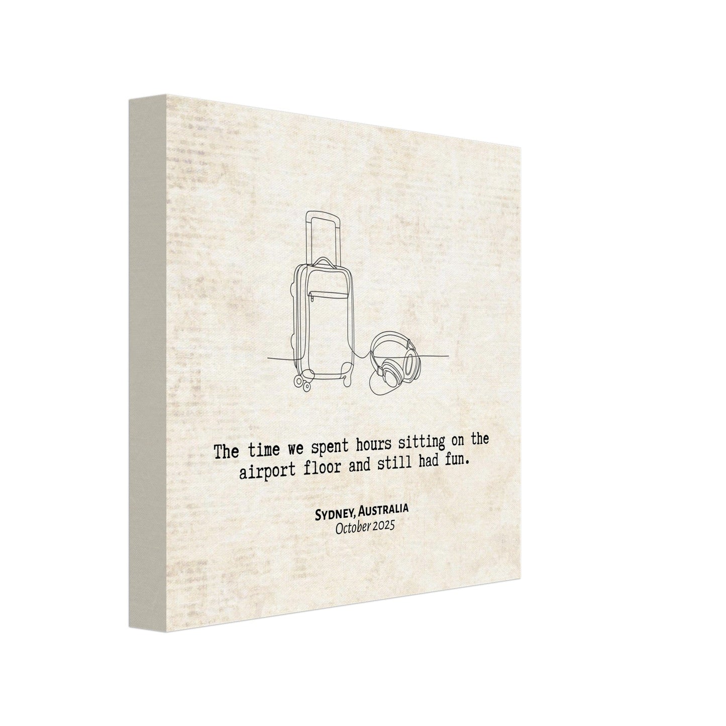 "Sitting on the Airport Floor" - Personalized Travel Micro Memory Canvas - Out of Office Outfitters - 