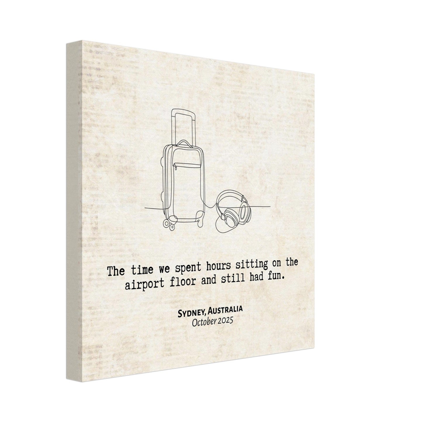 "Sitting on the Airport Floor" - Personalized Travel Micro Memory Canvas - Out of Office Outfitters - 