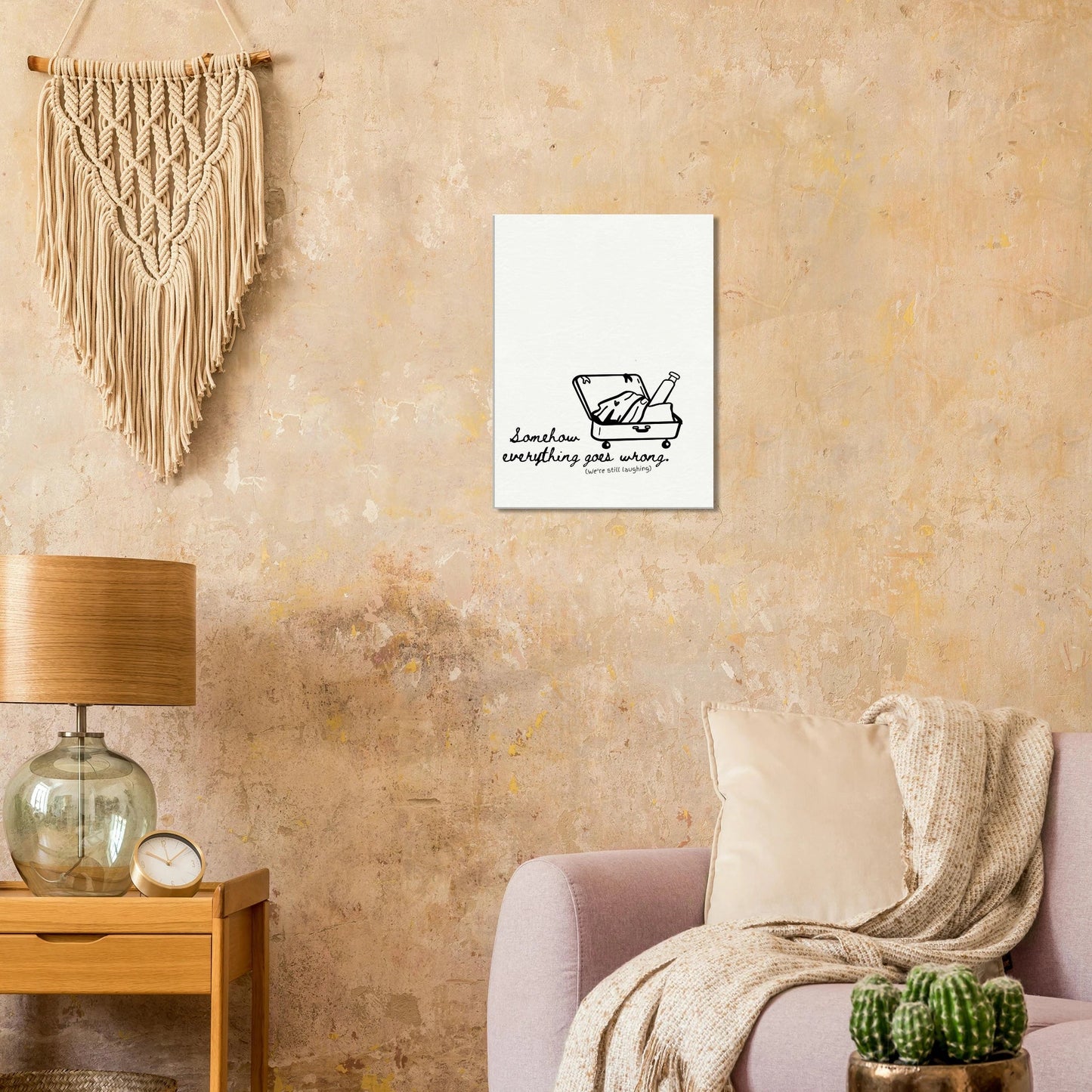 Somehow Everything Goes Wrong (We're Still Laughing) - Travel Couple Canvas Wall Art - Out of Office Outfitters - Print Material