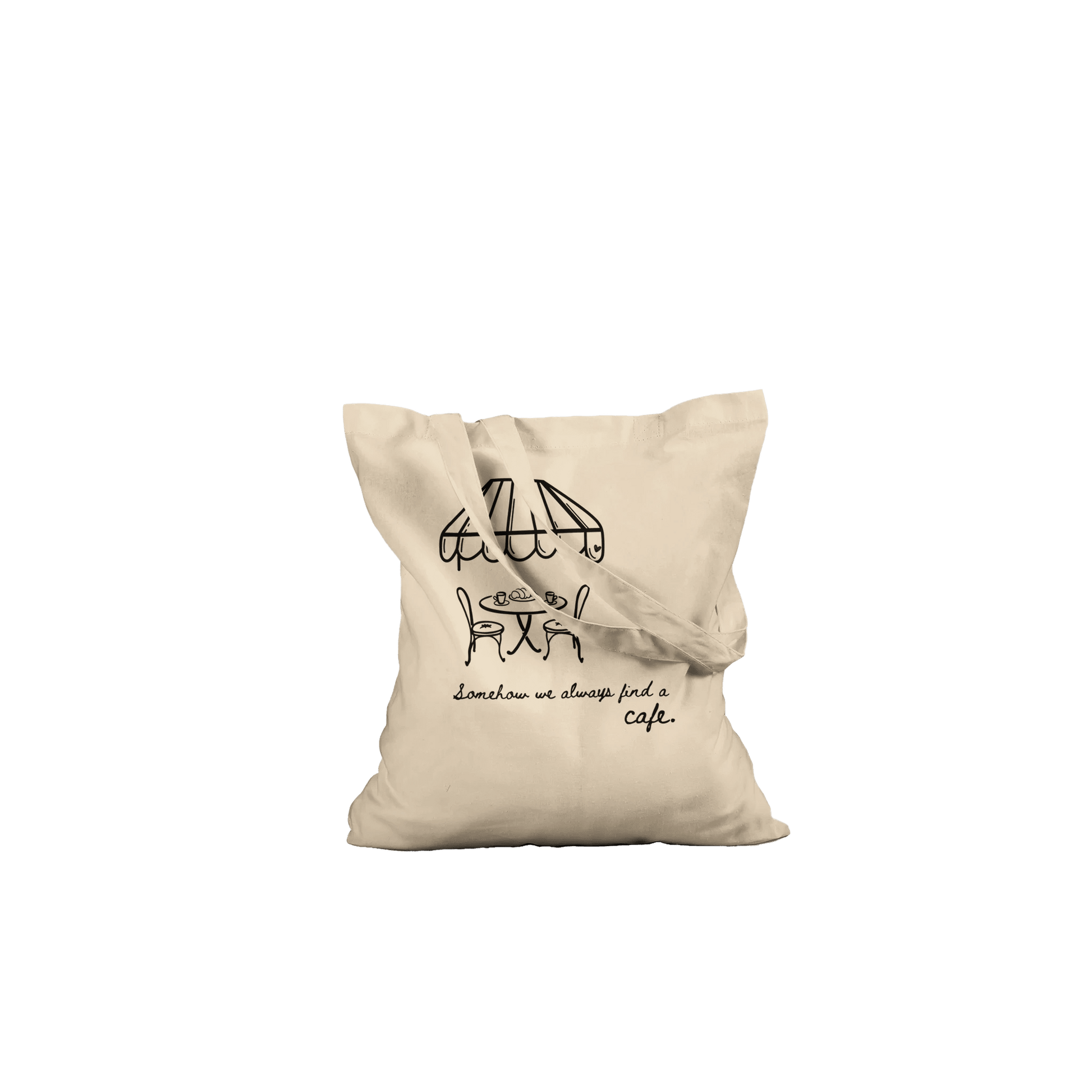 Somehow We Always Find a Cafe Crew Only Tote - Out of Office Outfitters - Print Material