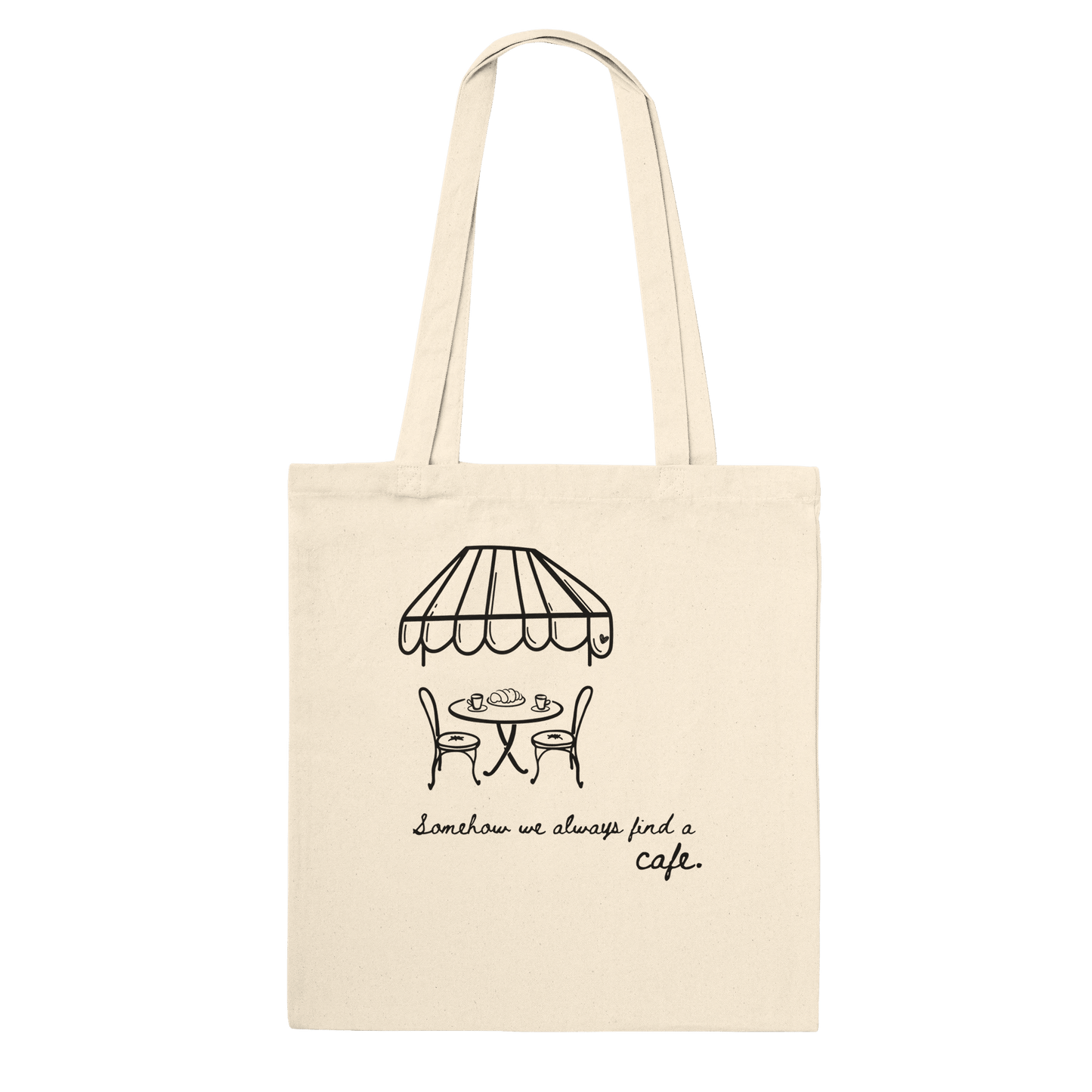 Somehow We Always Find a Cafe Crew Only Tote - Out of Office Outfitters - Print Material