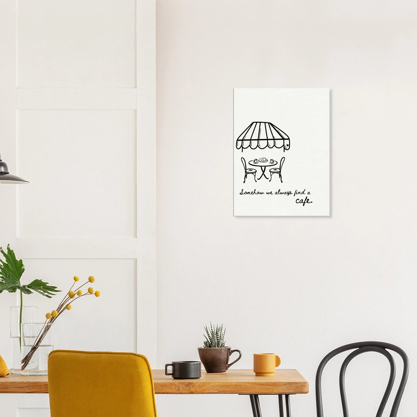 Somehow We Always Find a Cafe - Travel Couple Canvas Wall Art - Out of Office Outfitters - Print Material
