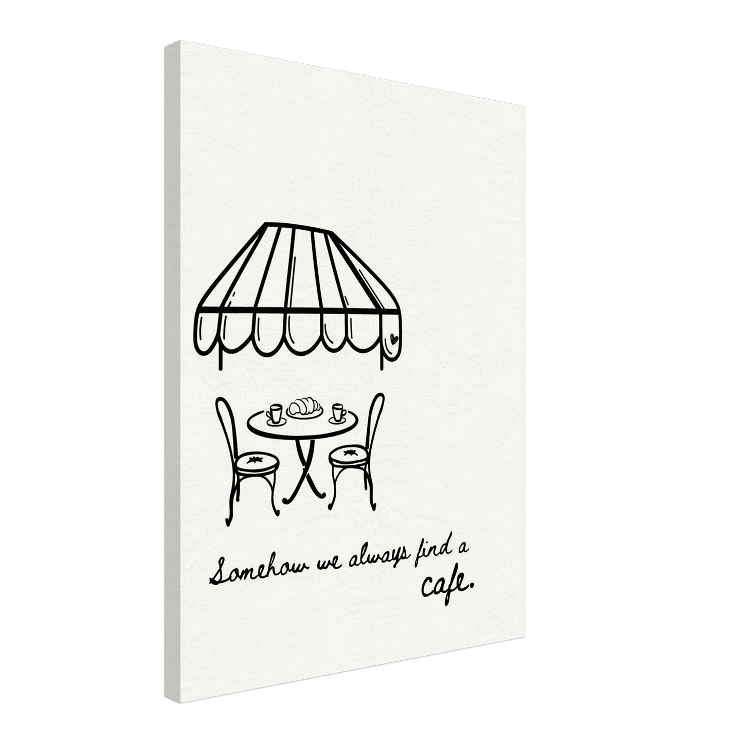 Somehow We Always Find a Cafe - Travel Couple Canvas Wall Art - Out of Office Outfitters - Print Material