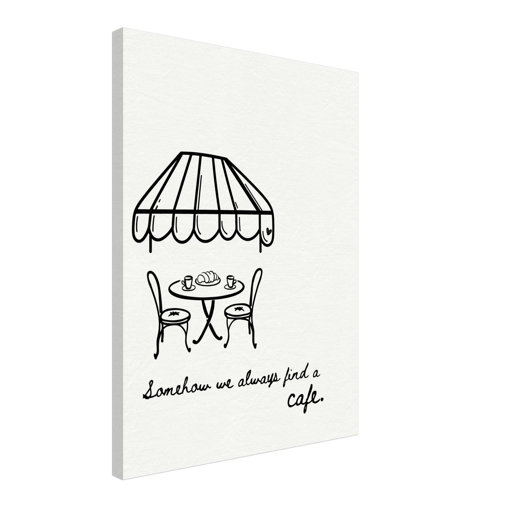 Somehow We Always Find a Cafe - Travel Couple Canvas Wall Art - Out of Office Outfitters - Print Material