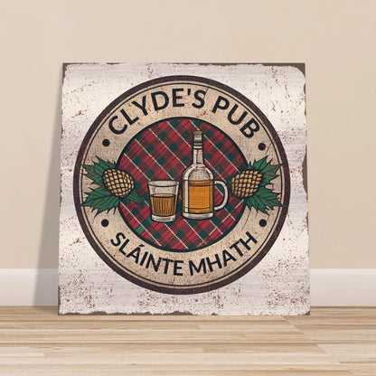 Tartan and Whiskey Scottish Pub Brushed Aluminum Bar Sign - Out of Office Outfitters - Print Material