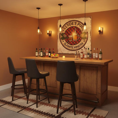 Tartan and Whiskey Scottish Pub Brushed Aluminum Bar Sign - Out of Office Outfitters - Print Material