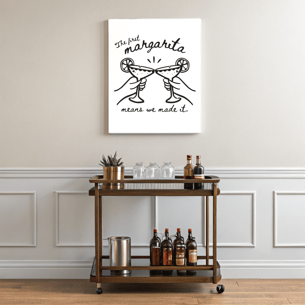 The First Margarita Means We Made It - Travel Couple Canvas Wall Art - Out of Office Outfitters - Print Material