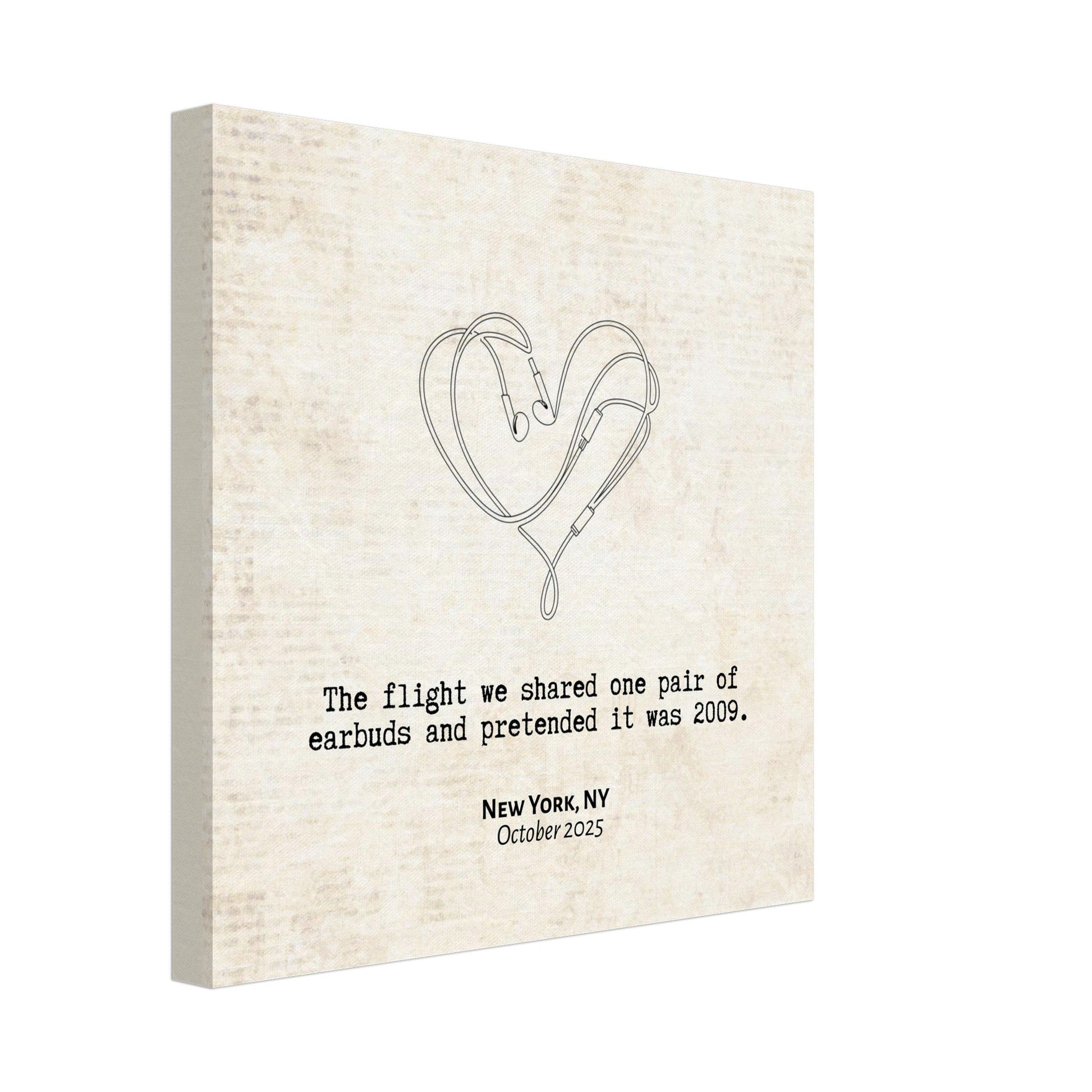 "The Flight We Shared Earbuds" - Personalized Travel Micro Memory Canvas - Out of Office Outfitters - 