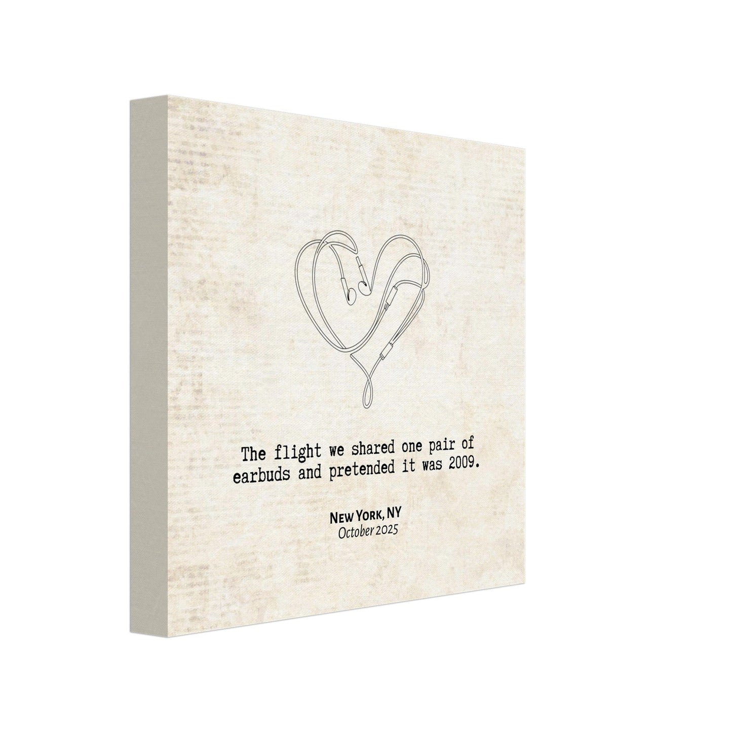 "The Flight We Shared Earbuds" - Personalized Travel Micro Memory Canvas - Out of Office Outfitters - 