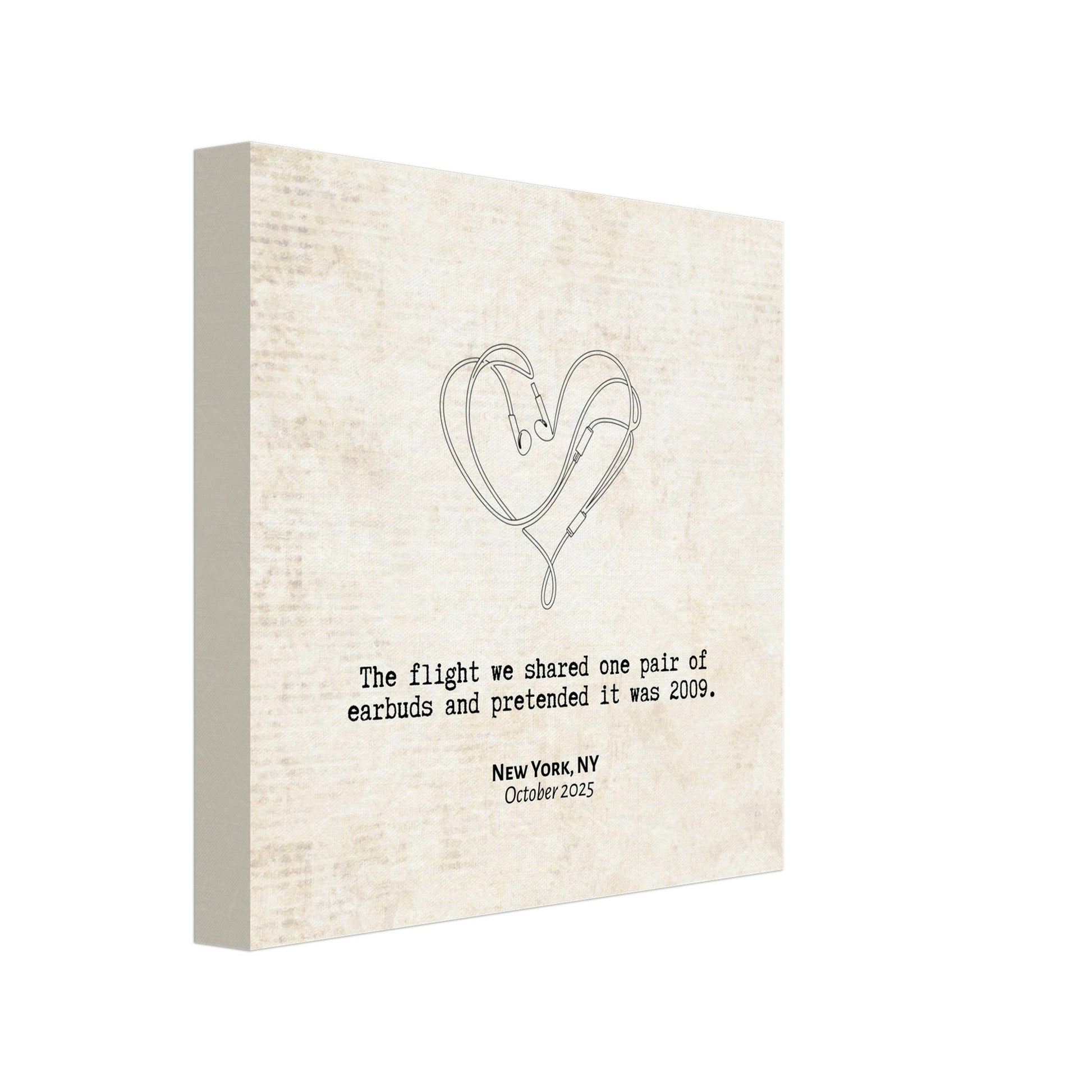 "The Flight We Shared Earbuds" - Personalized Travel Micro Memory Canvas - Out of Office Outfitters - 